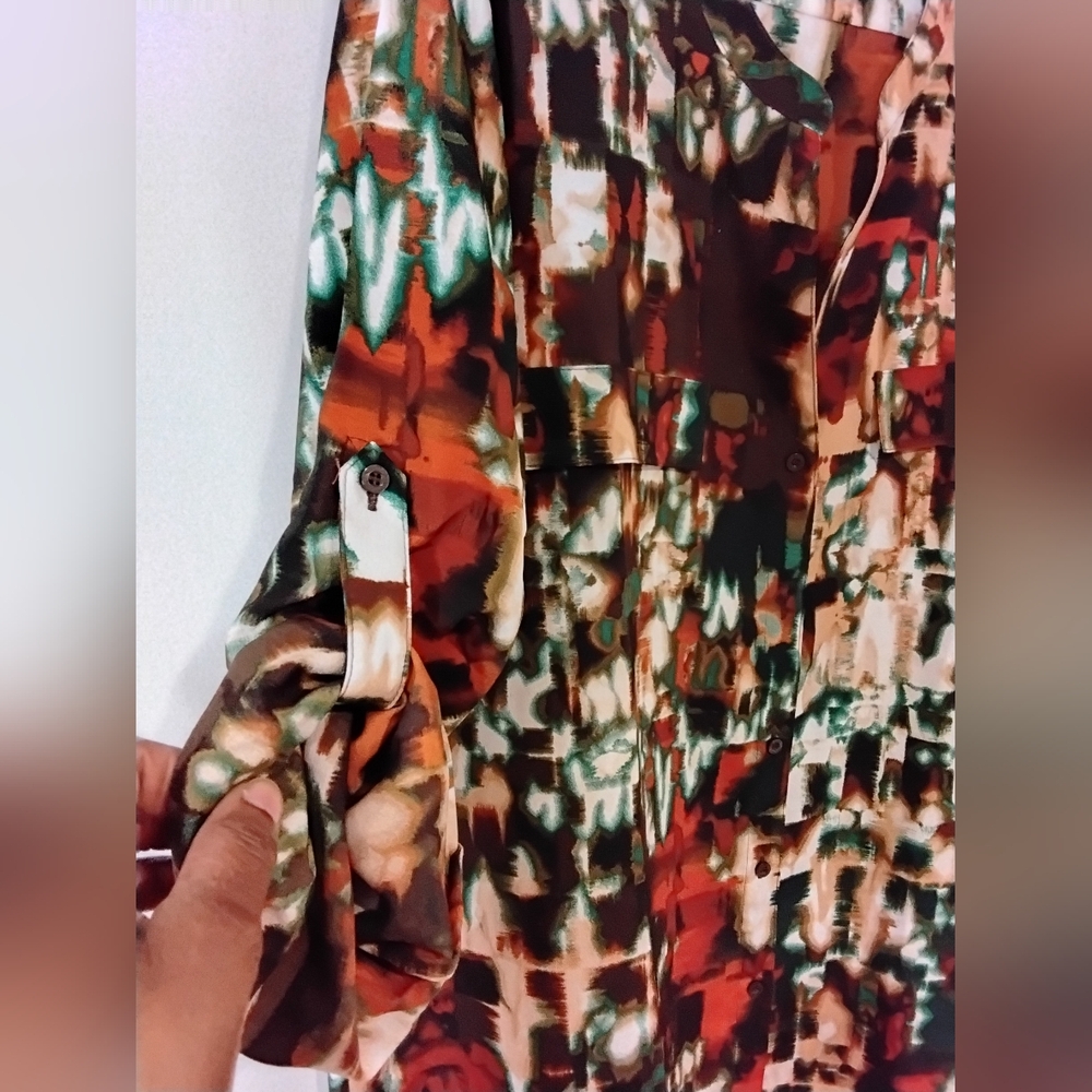 Calvin Klein Collection Multicolor Abstract Blouse - Picture 6 of 10